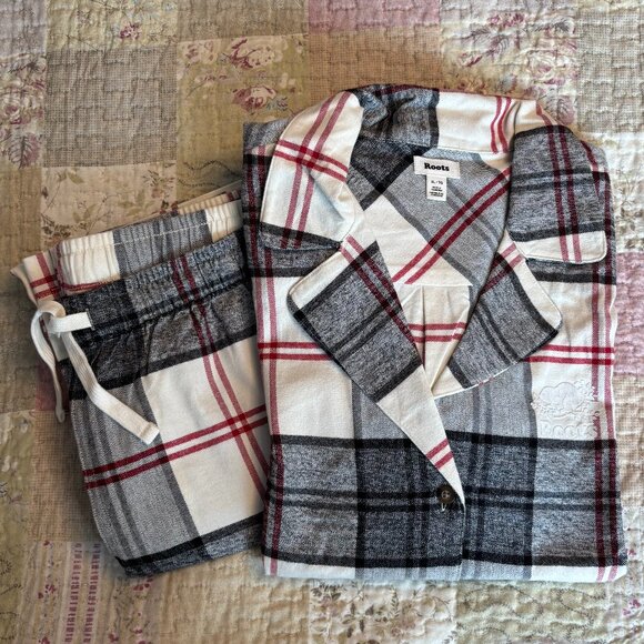 NWOT Roots Plaid Pajama Set - Picture 1 of 8